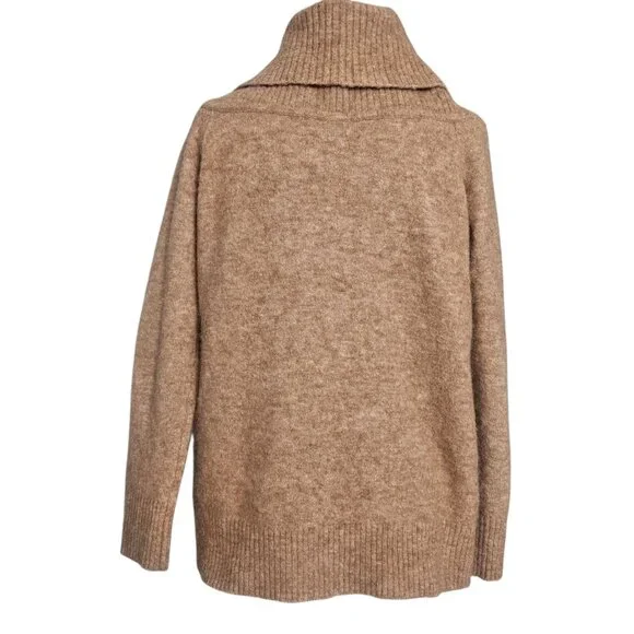 Aritzia Wilfred Free Women's Alpaca Wool Blend Beige Cowl Neck Sweater SZ Small - Picture 4 of 13